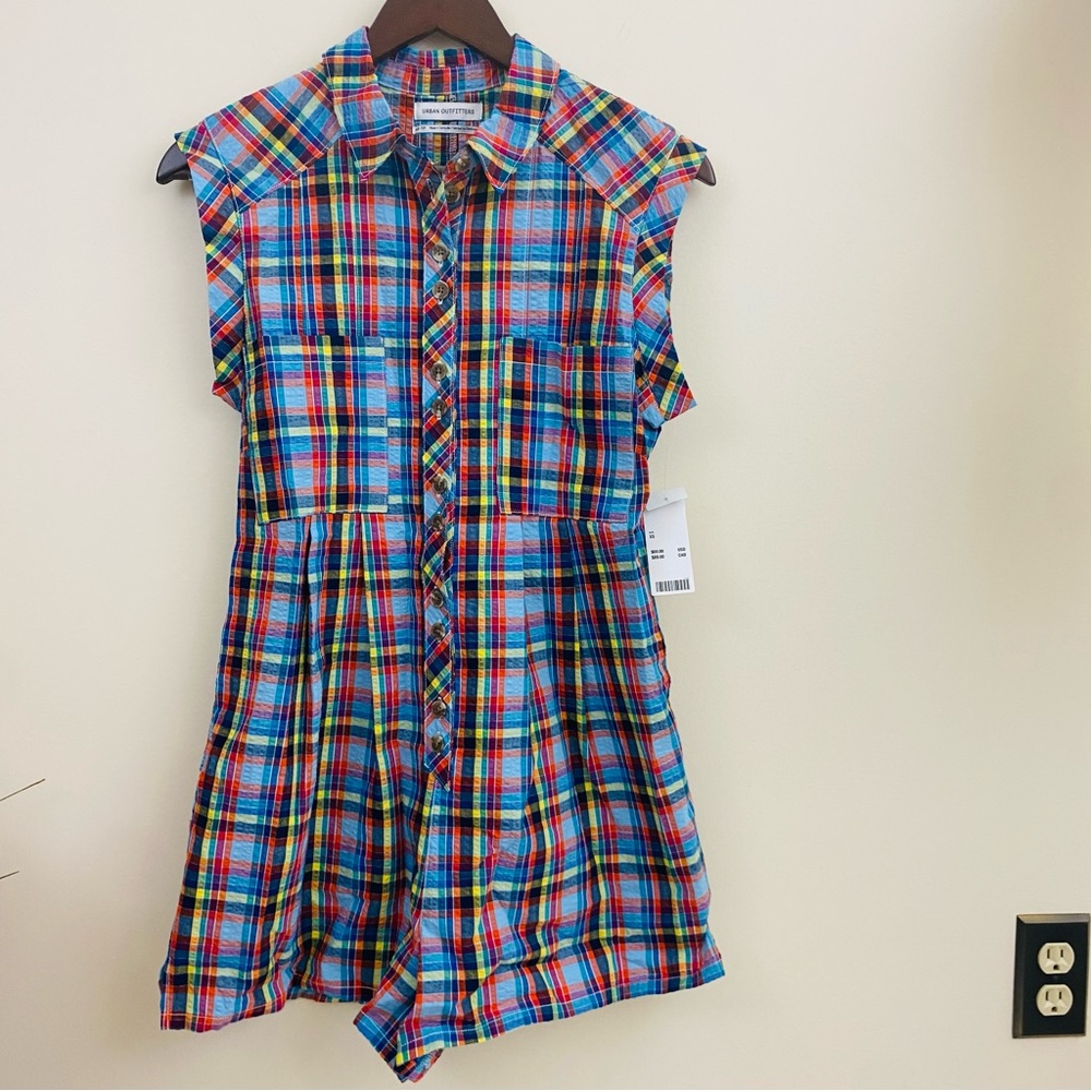 NWT Urban Outfitters Zoey Workwear Gingham Romper Jumpsuit Size XS - Picture 12 of 12